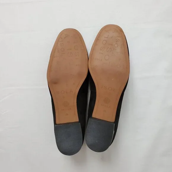 ISOLA Women’s Risa Black Suede Leather Slip-On Loafer Pump Size 8 1/2 - Picture 15 of 15